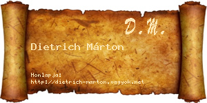 Dietrich Márton névjegykártya