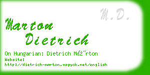 marton dietrich business card